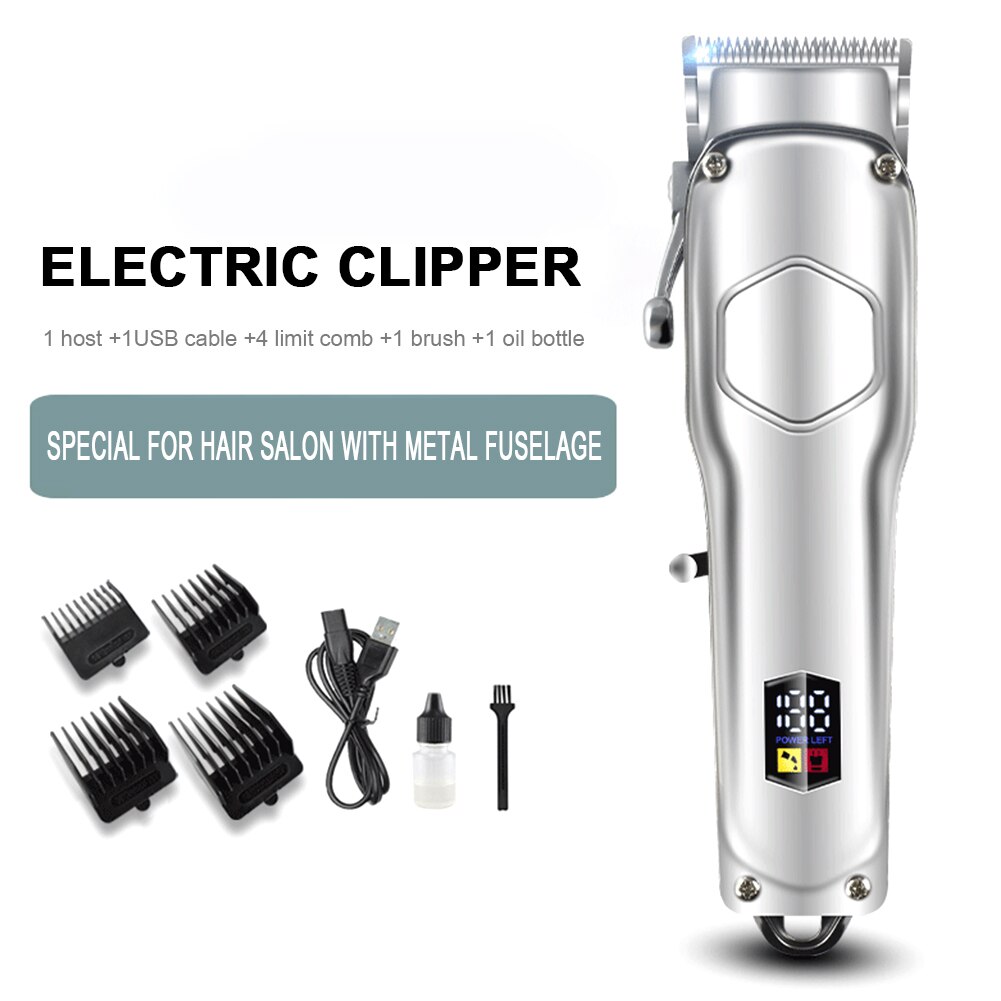 LED LCD Digital Display Electric Hair Clipper Meta... – Vicedeal