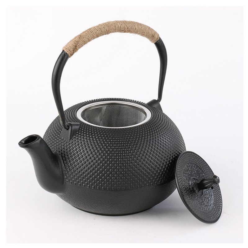 Gietijzeren theepot 1.2l gietijzeren oude ijzeren pot kokend water theepot zwarte stip deeltjes ijzeren pot kampeerkeuken voorraad