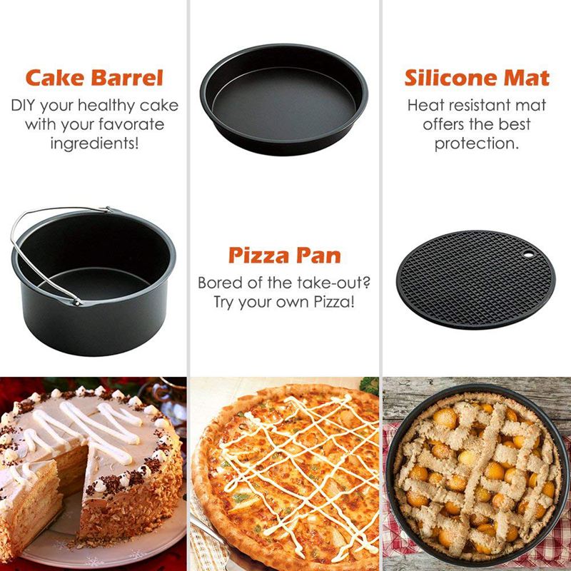 Frityrgryte tilbehør 8 tommer til 5.8 qt xl frityrgryte , 9 stykker til gowise phillips og cosyna luftfryser, pass 4.2 qt til 5.8 qt,