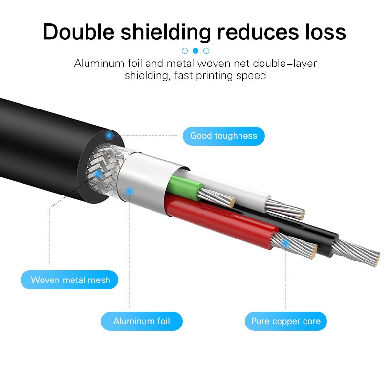 Ankndo usb 2.0 printerkabel til kamera epson hp canon printerledning 1m 3m høj speedextension kabel printer dataoverførsel cabl
