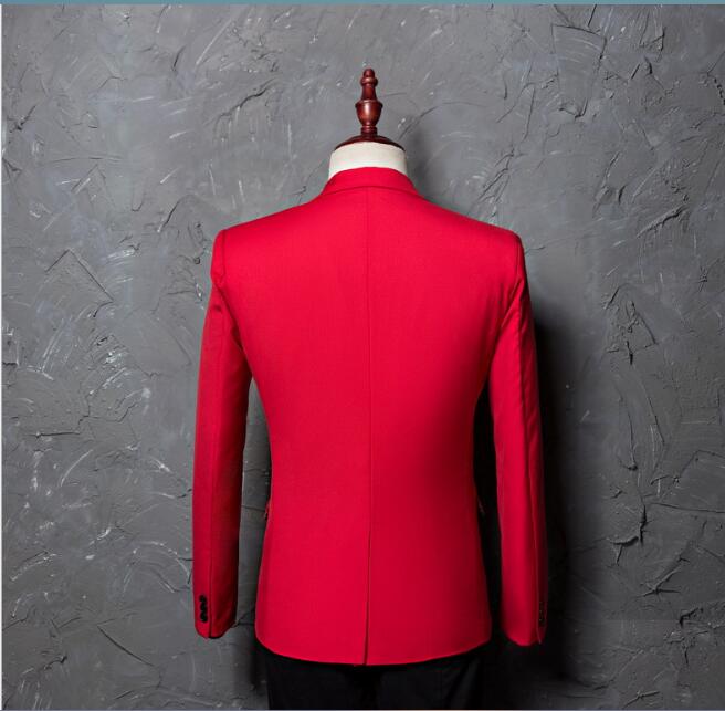 Chaqueta de traje rojo informal de para hombre de talla grande 4XL, chaqueta ajustada para hombre para boda, trajes de escenario para disfraz para cantantes Homme