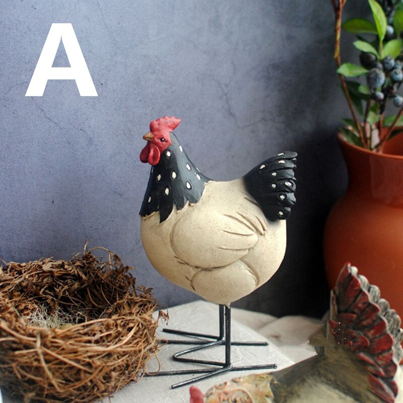 Résine poule jardin animaux décoration extérieure Vintage Style français: A