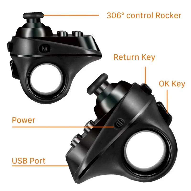 1PC Wireless Mini Finger Mouse Remote Control Joystick Adapter Game Pause Page Function Tablet PC Mobile IOS