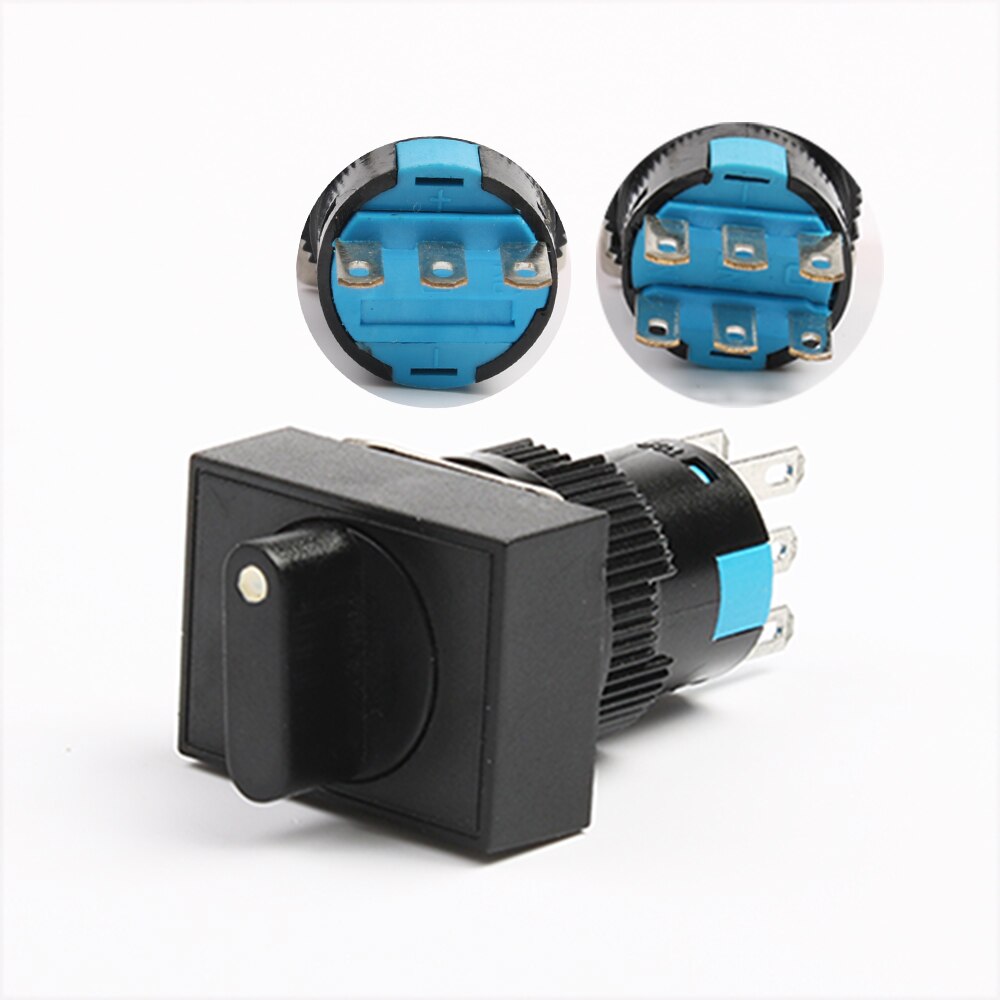 16mm 2/3 positions Latching self locking 3/6 pins push Rotary button switch round selector switch Round/square/rectangular head