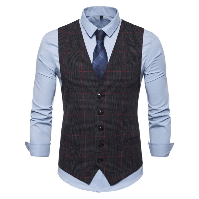 Gilet herre jakkesæt vest herre ternet business casual vest avanceret bryllup brudgom brudgom mænds vest жилетка мужская