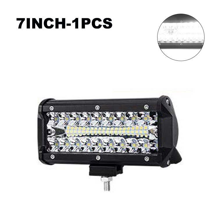 Nlpearl 2x7 "12" 120W 240W LED Bar Licht Bar voor Rijden Offroad Boot Auto tractor Truck ATV Spot Flood Combo LED Verlichting Bar: 1pcs 7 inch