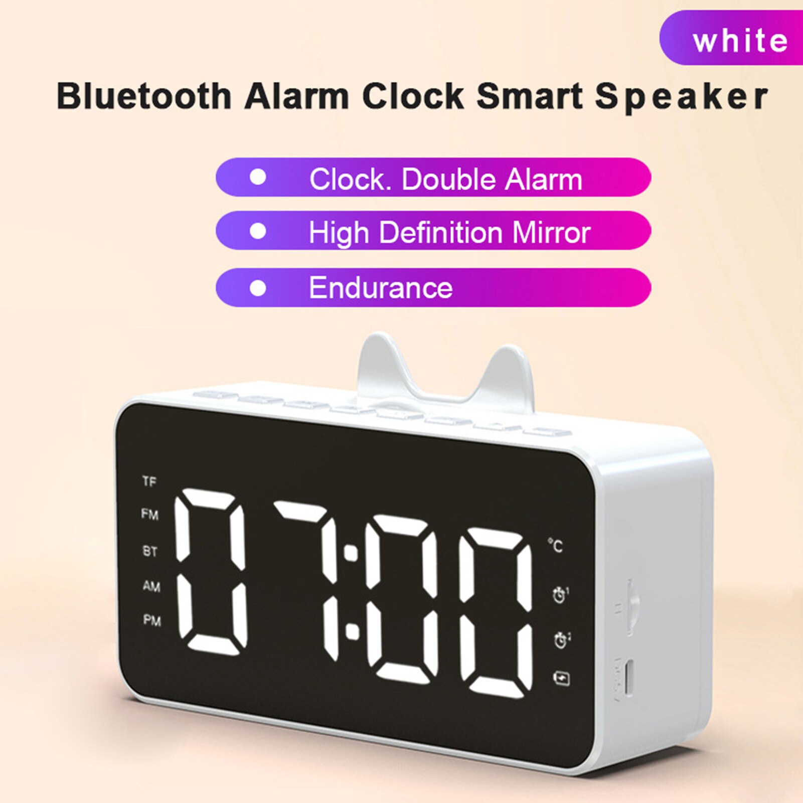 SALES！！ Q9 Bluetooth 5.0 Wireless Rechargeable Clock Subwoofer Speaker Music Player