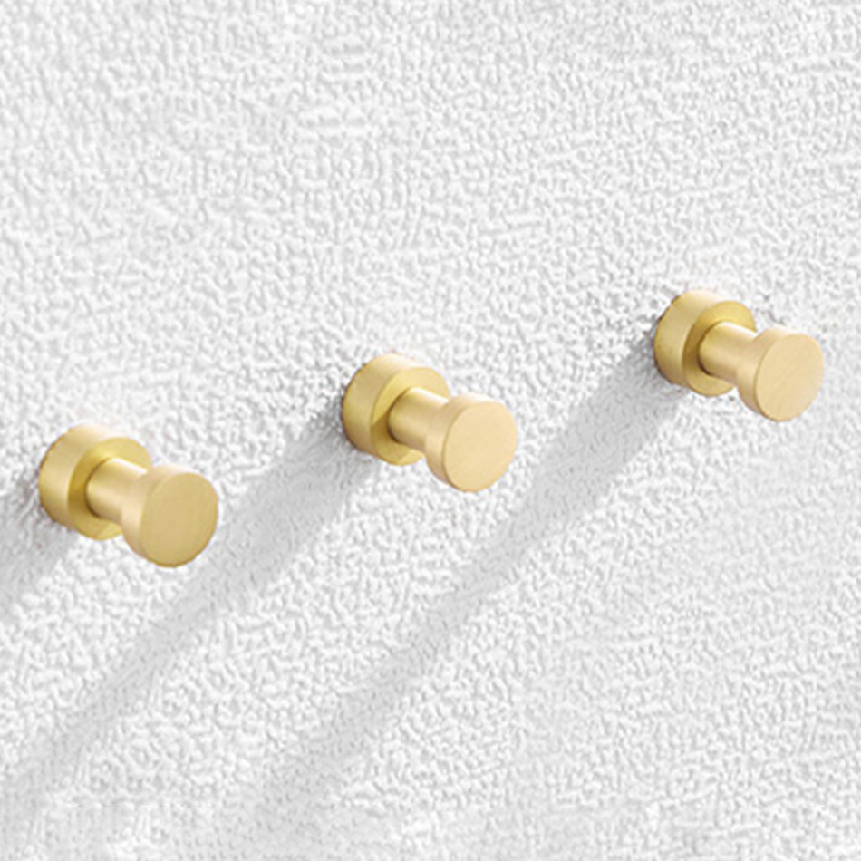 Geborsteld Goud Badkamer Haak Messing Creatieve Toilet Slaapkamer Decoratieve Muurbevestiging Ronde Robe Haken Kleding Jas Handdoek Deurhouder