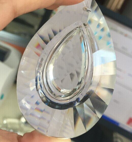 2 stks/partij 76mm crystal clear glas kroonluchter onderdelen suncatcher prism hanger kroonluchter onderdelen