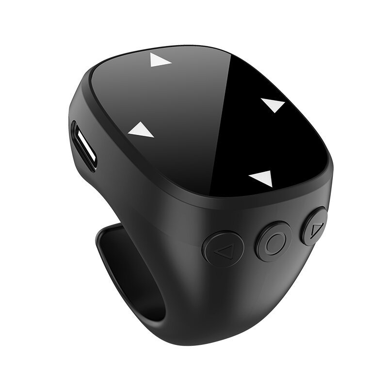 Rolle-fingerspitzenring-fernbedienung, kabellos, bluetooth, tragbar, praktisch, selfie-maus, Video, automatischer seitenumblätterer, browserring: Weiß