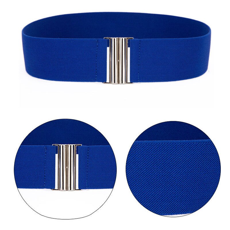 Ceinture de taille élastique pour femmes, 1 pièce, boucle argentée, large et extensible, Corset, accessoires pour vêtements