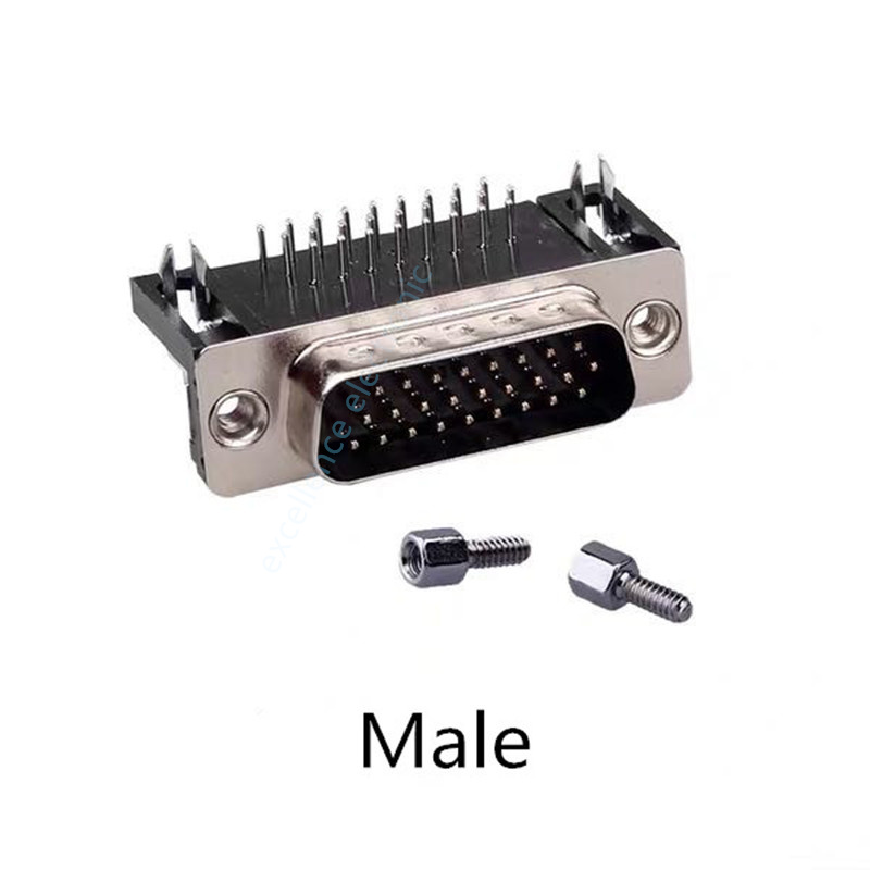 5 unids/lote D-sub DB26 HDR26 conector macho/hembra 26-pin 3 fila ángulo recto Puerto Terminal de adaptación
