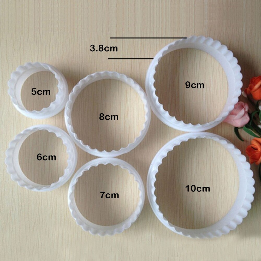 6 stuks ronde vorm suikercraft fondant taartdecoratie koekjes uitsteker pasta mal gereedschap  ct044