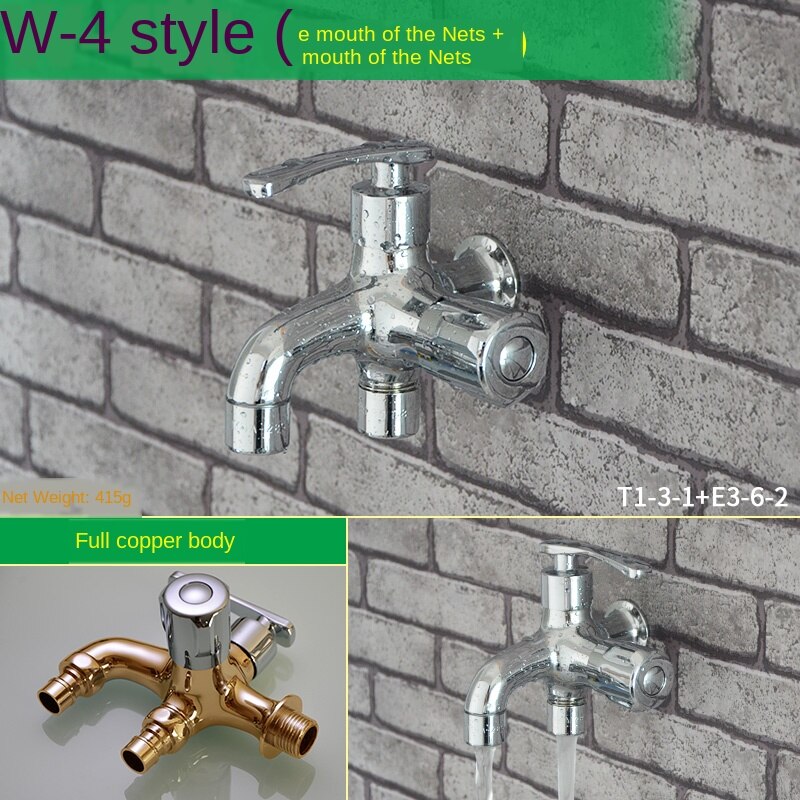 1/2in één in twee uit de wasmachine kraan 3/4in bajonet dr. enkele koude snel open dubbele gebruik multifunctionele dweil chilong: W-4
