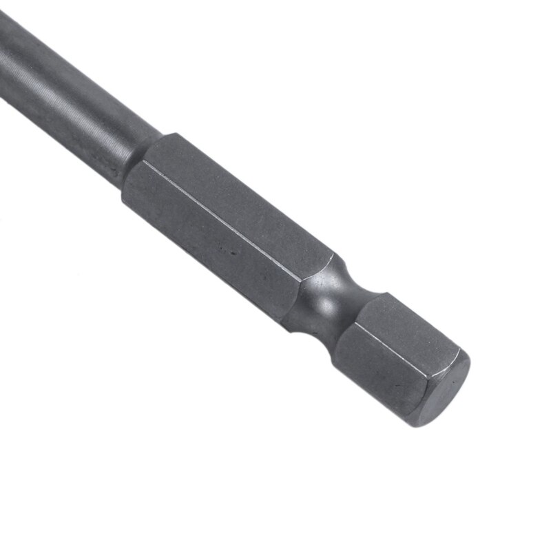 1/4 inch Hex Shank 6mm Dia Shaft 100mm Long Square Screwdriver Bit Gray