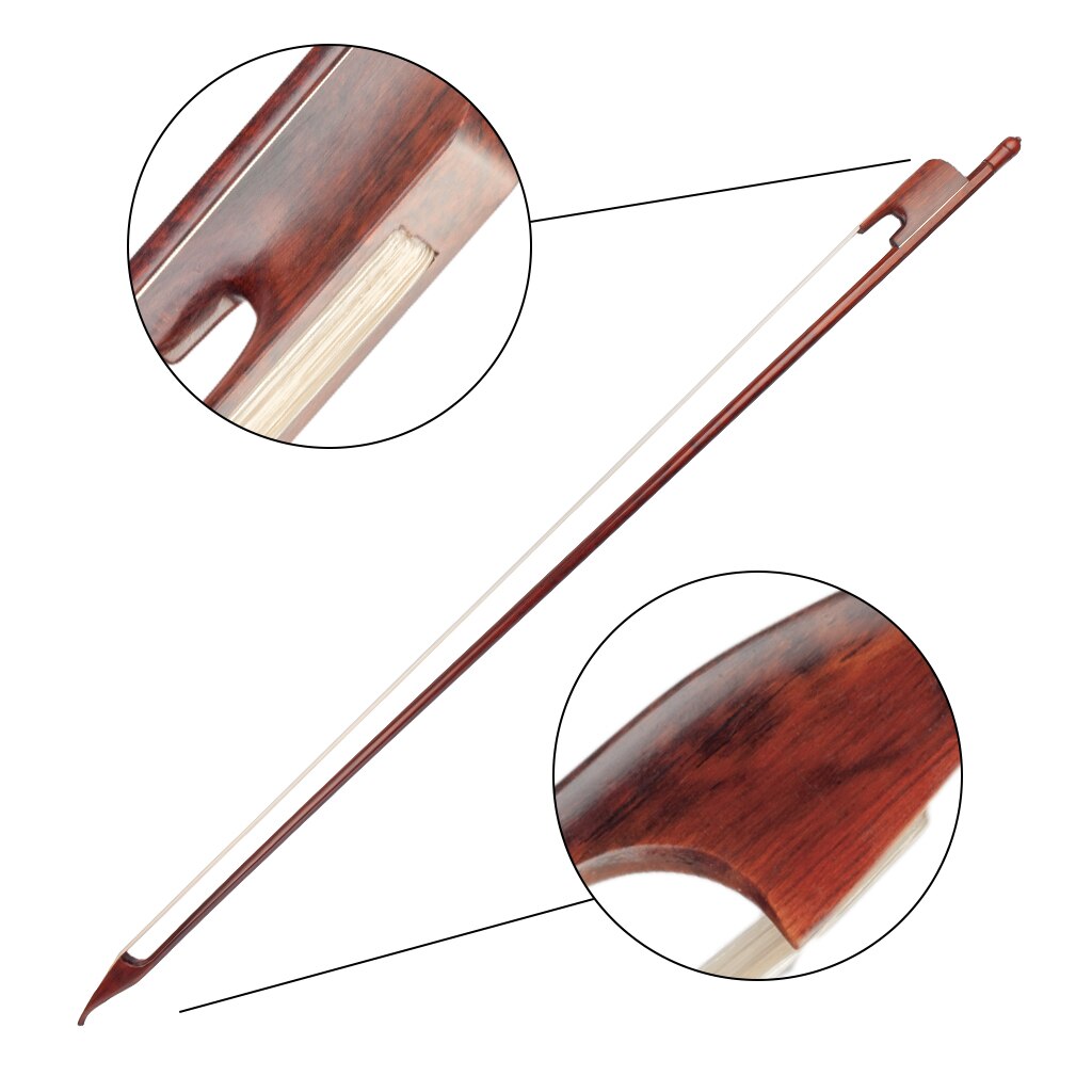 4/4 Size Violin/ Fiddle Bow Baroque Style Bow Snakewood Stick And Frog Natural Mongolia Horsehair Fast Response