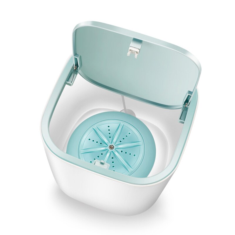 3.8L Mini Washing Machine Desktop Ultrasonic Turbo Washing Machine Portable Clothes Underwear Washing Machine Usb Power Supply: Blue