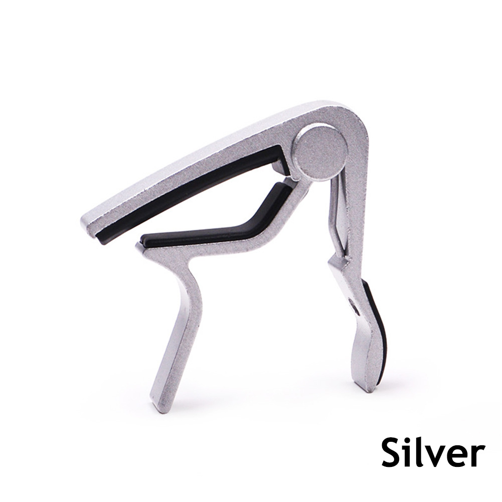 Cejilla de guitarra, Capo para guitarras acústicas y eléctricas de 6 cuerdas, mandolina de ukelele, aleación de aluminio, abrazadera de cambio rápido, accesorios para llaves: Plata