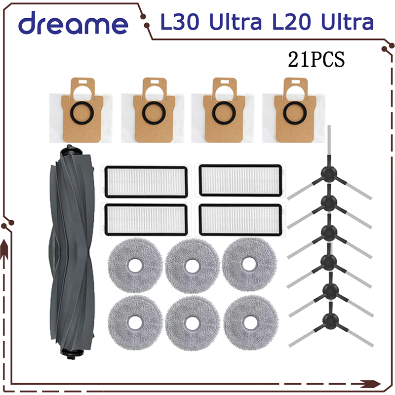 Dreame L20 Ultra L30 Ultra X20 Pro Robot Vacuum Parts Main Side Brush HEPA Filter Mop cloth Pad Dust Bag Spare accessories: Lavender