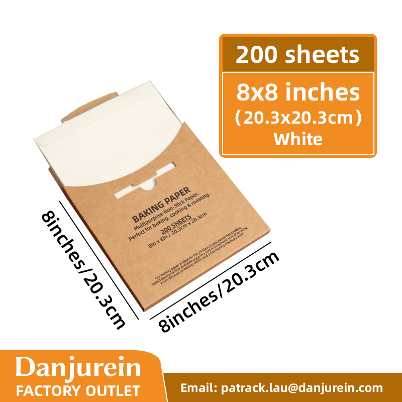 Pergament papier zurück papier vor geschnittenes Antihaft-Quadrat 8 "x 8" Luft fritte benutzen Papier Backbleche Grillen dampfenden Brot kuchen Keks: Freier Raum