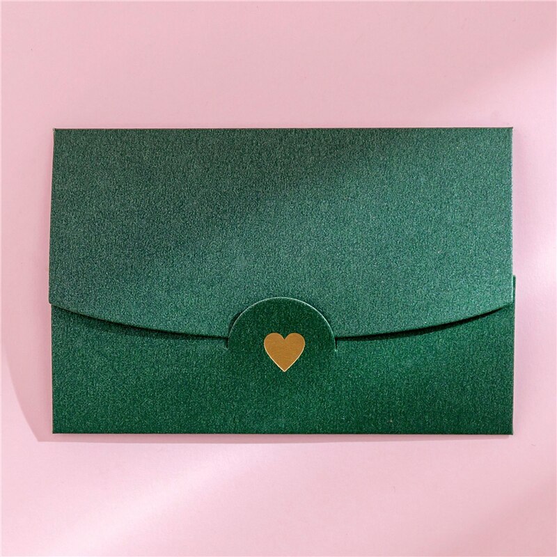 10 pieces/lot Small Greeting Card Name Card Envelope Stamping Love Pearlescent Paper Mini Envelopes Color small envelope: 4
