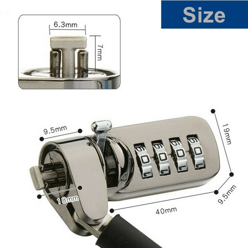 Security Anti-Theft Combination Laptop Notebook Cable Lock 4 Digit Password Lock