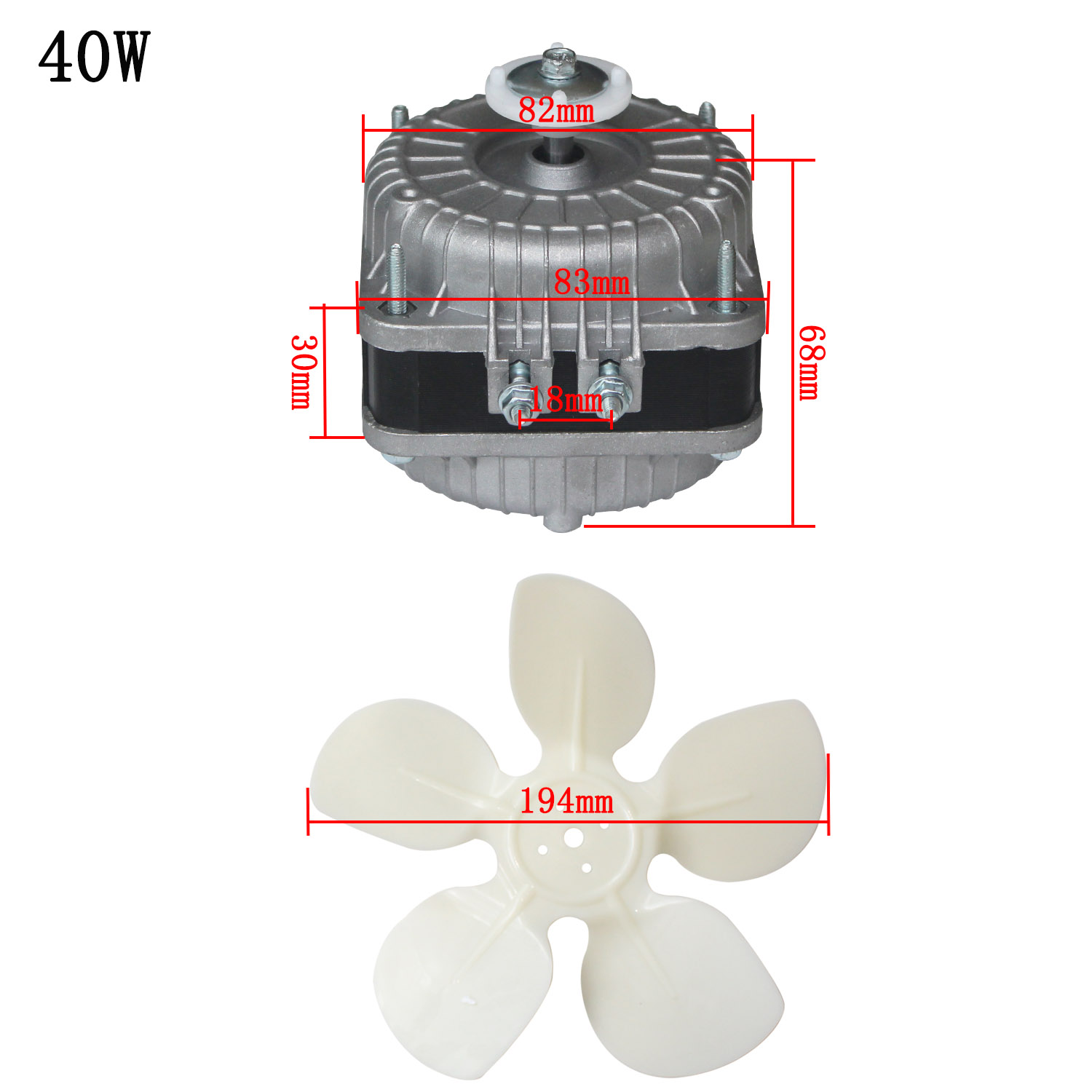 25W 30W 45W 60w refrigerator motor pole asynchronous freezer fridge cooling fan motor for refrigerator parts fan shaded: C