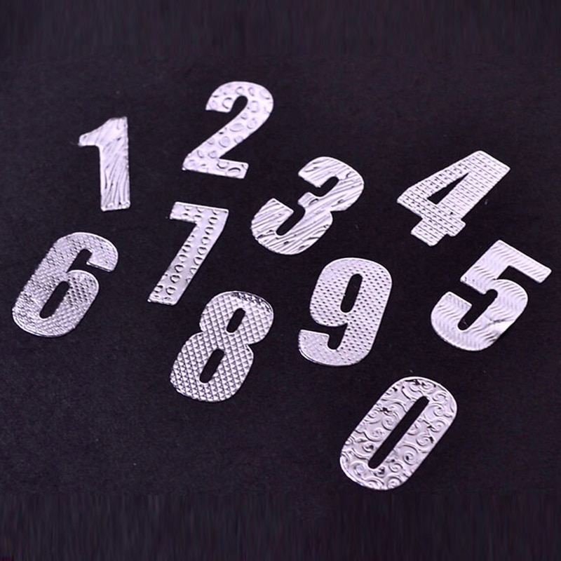 10 Vellen Nummer Stickers Goud/Zilver Kleur Nummer Sticker Plakboek Thuis DIY Decoratie Craft Papelaria