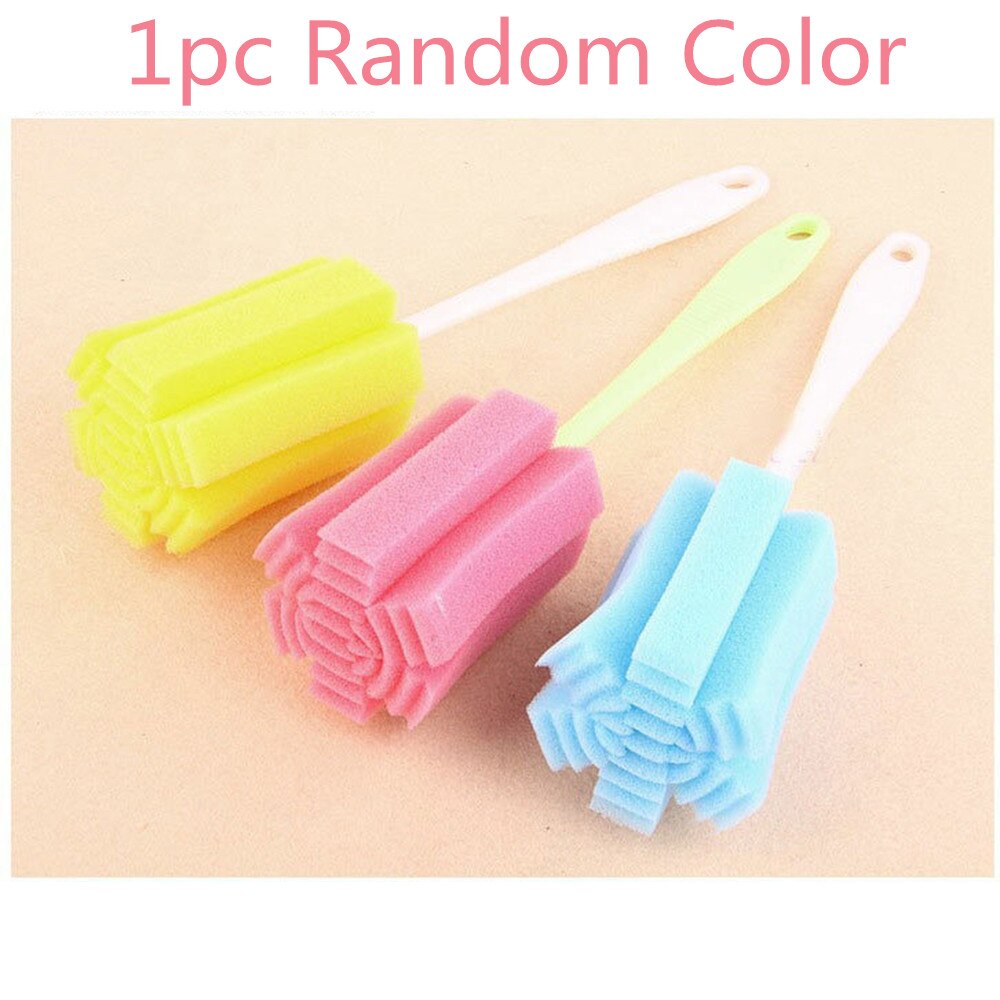 Baby High Grade Clean Sponge Milk Bottles Brush With Handle Cleaning Utensils Brush Baby Bottle Cleaners 2pcs: 1pc Random Color