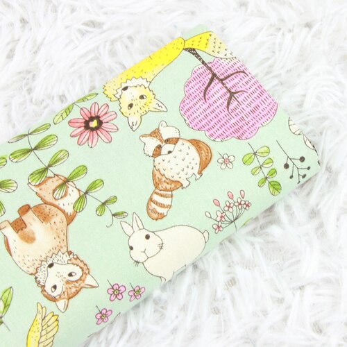 Tecido de linho de algodão grosso de 110x45cm por quintal animal floresta impressão pano costura artesanal retalhos acessórios material casa têxtil: Cotton Fabric 1