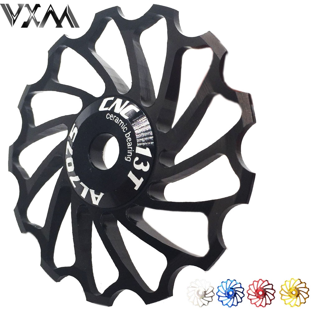 VXM MTB Road Bike Ceramic Pulley 7005 Aluminum Alloy Rear Derailleur 13T Guide Cycling Ceramics Bearing Jockey Wheel 1pcs
