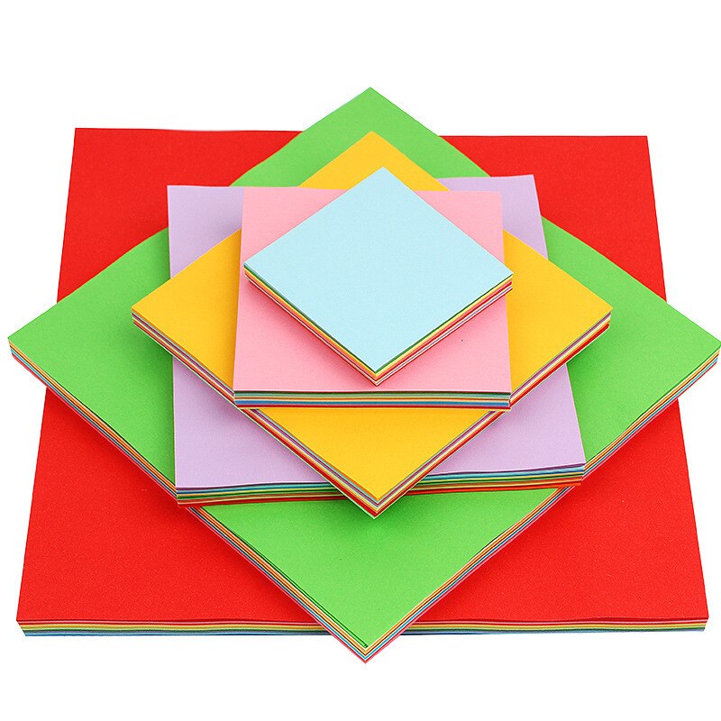 100 stk flerfarvet ensfarvet origami papir håndværk folde firkantede papirer håndlavede gør-det-selv scrapbogskort håndværksdekoration