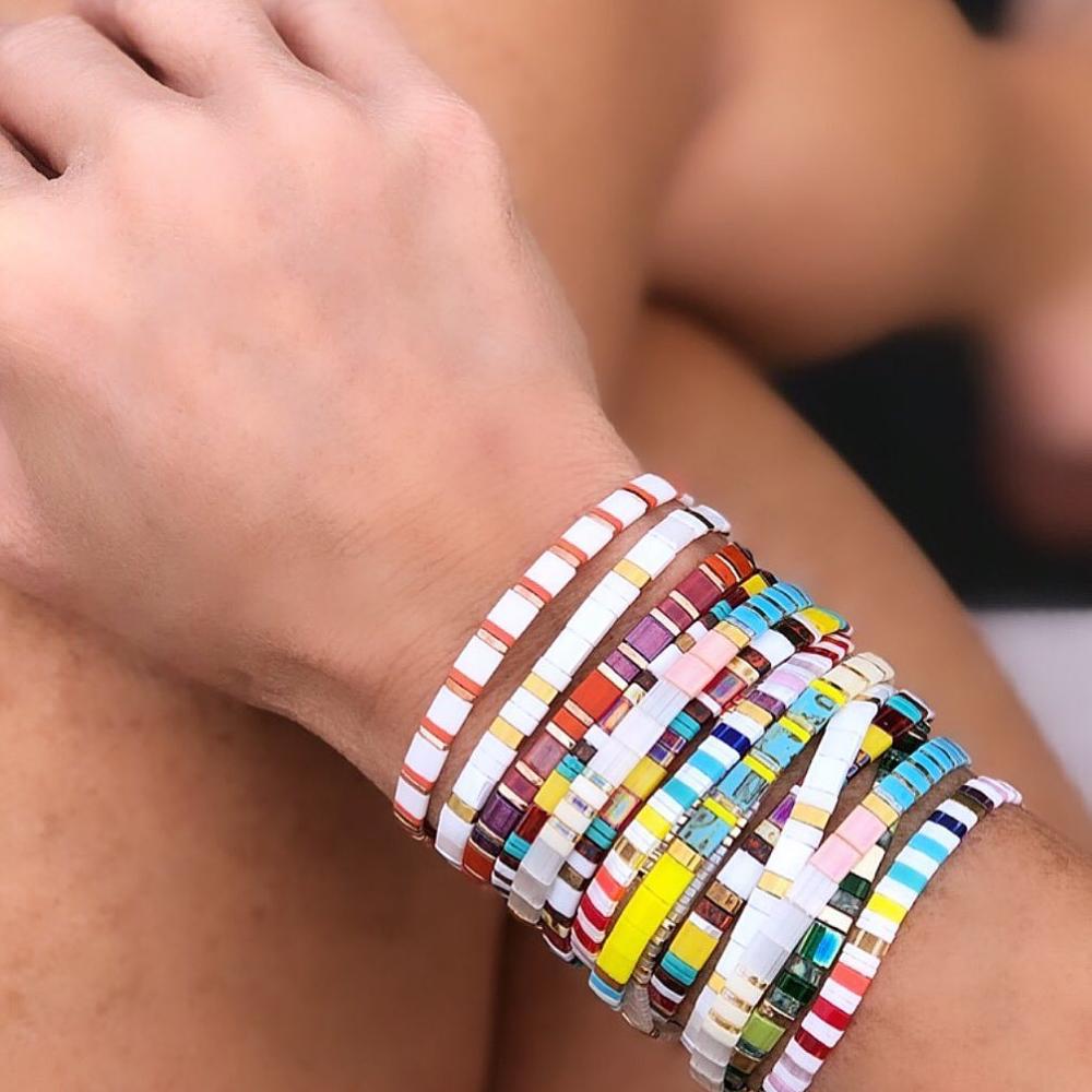 boho Rainbow Bracelet Women Pulseira Mujer Moda Miyuki Tila Beads Bracelets Handmade Jewelry Colorful Bohemian Summer