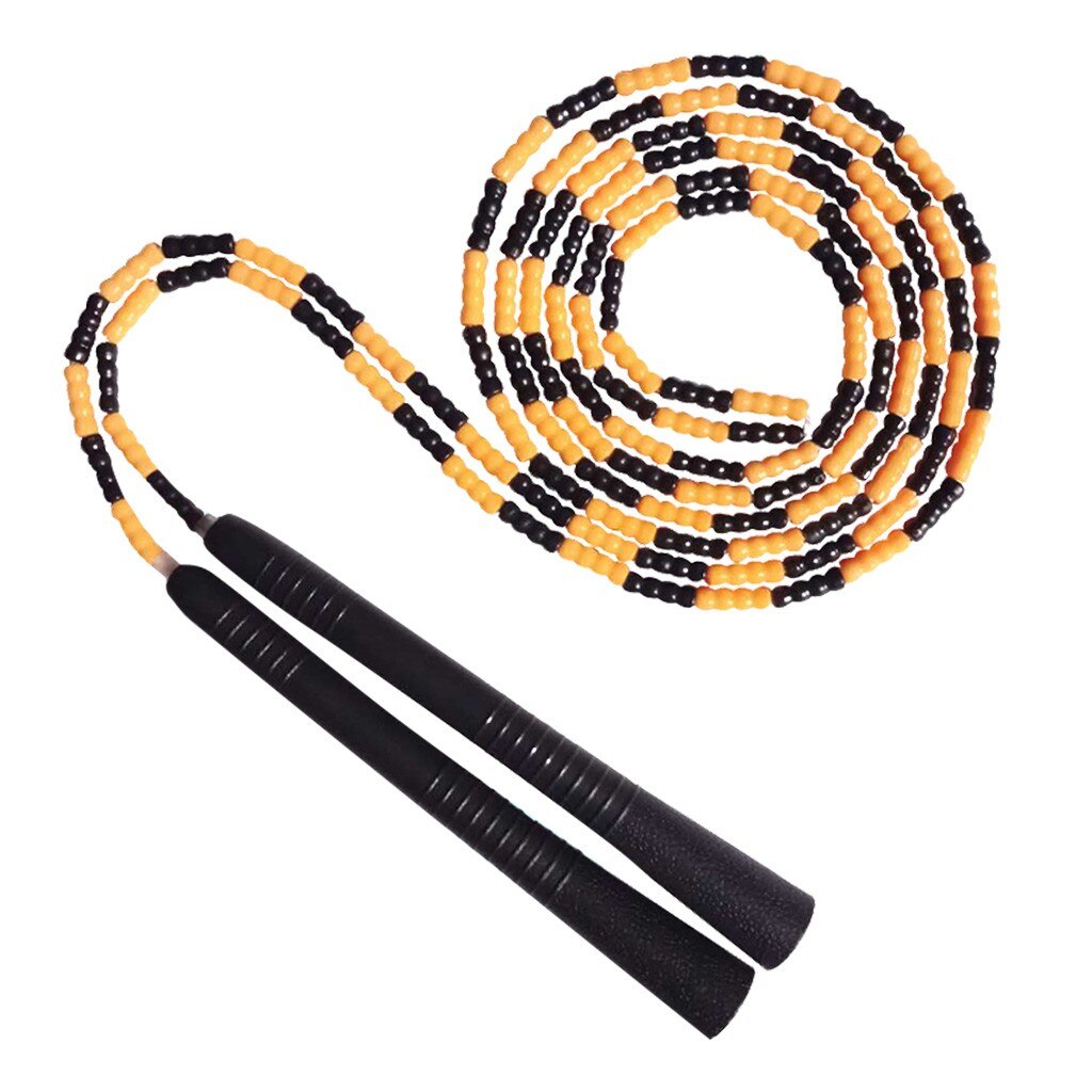 Jump Rope Soft Beaded Tangle-Free Segmented Length Adjustable Skipping Rope Cable Fitness Exercise Equipment for Home Gym#40