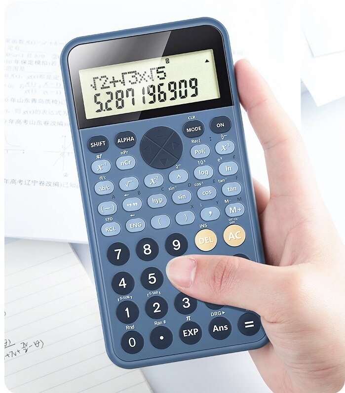 Science function big Large Screen Calculator 240 functions solar and battery two ways power fraction hyperbolic for students