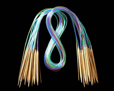 18pcs 40 60 80 100 120cm Multicolor Tube Circular Carbonized Bamboo Double Pointed Knitting Needles Yarn