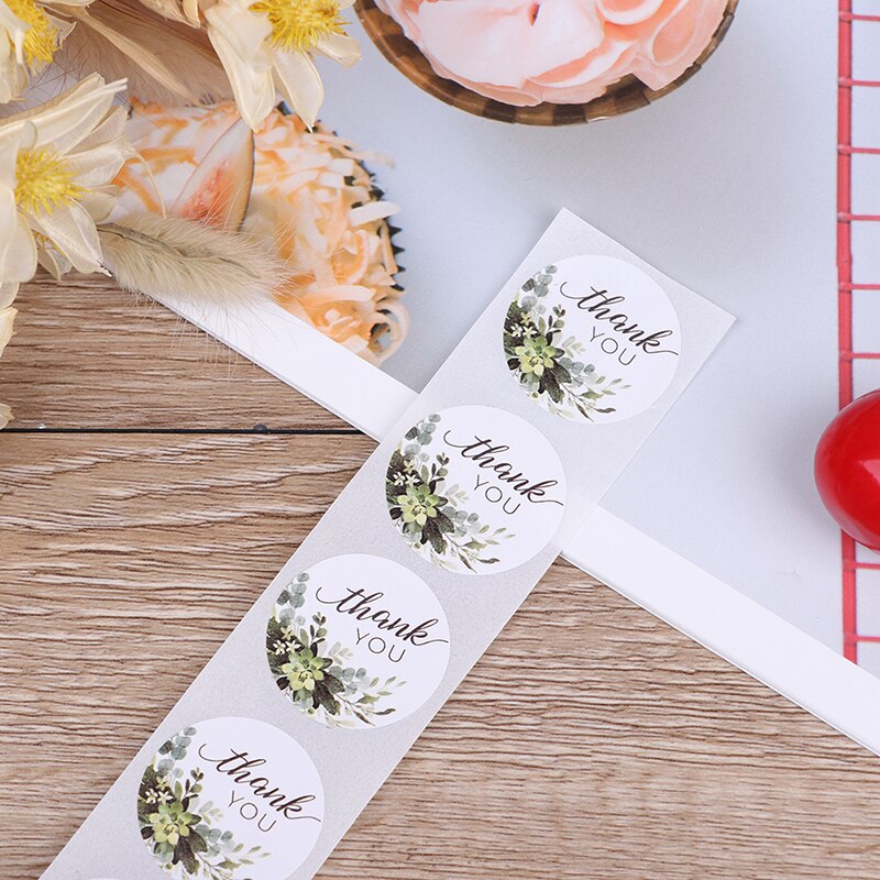 500pcs Wedding Stickers Adhesive Sticker 1Inch DIY Hand Made Handmade With Love Label Kraft Round Labels Thank You Sticker