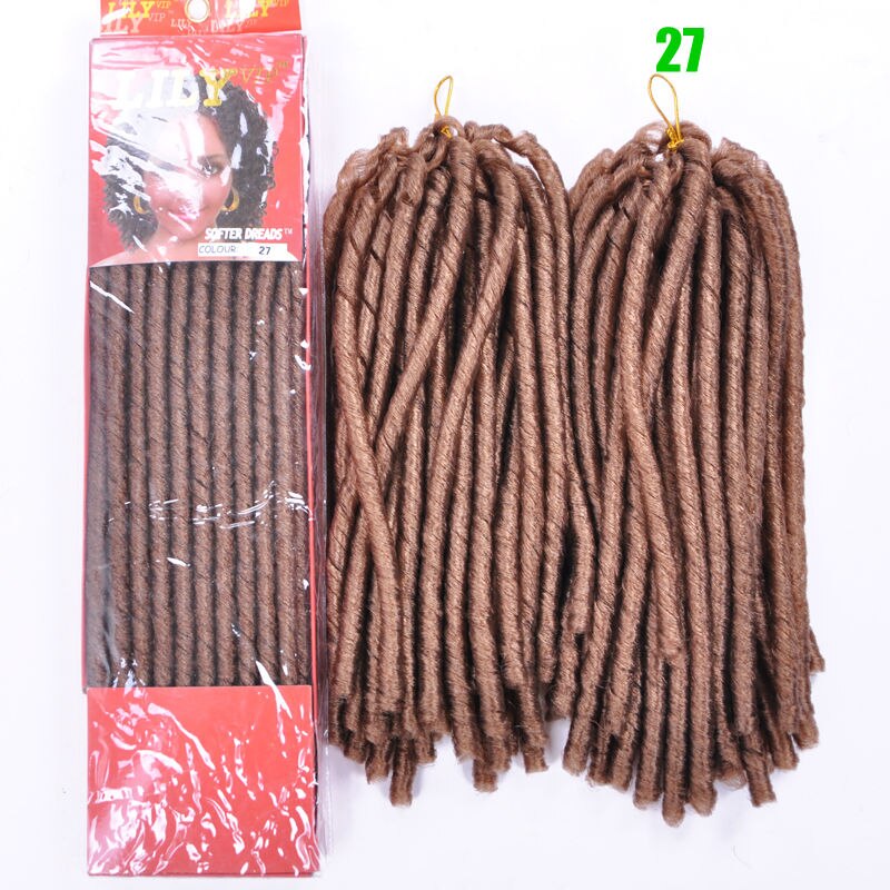 Extensions de mèches au Crochet, 30 racines, 14 pouces, Faux mèches, 12 couleurs, tresses au Crochet: #27