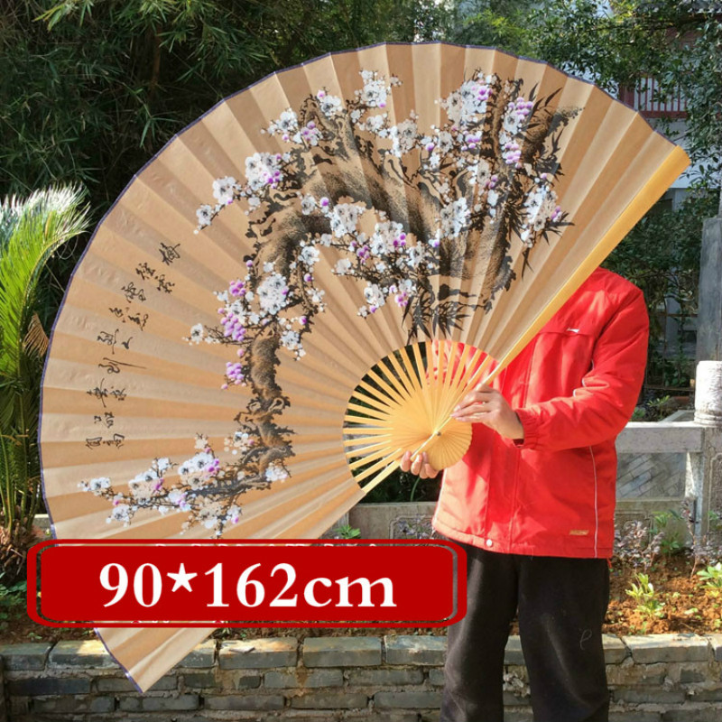 Wall Mount Decorative Paper Fan Large Classical Fan Retro Oversized Paper Fans Spring Festival Living Room Decorative Fans