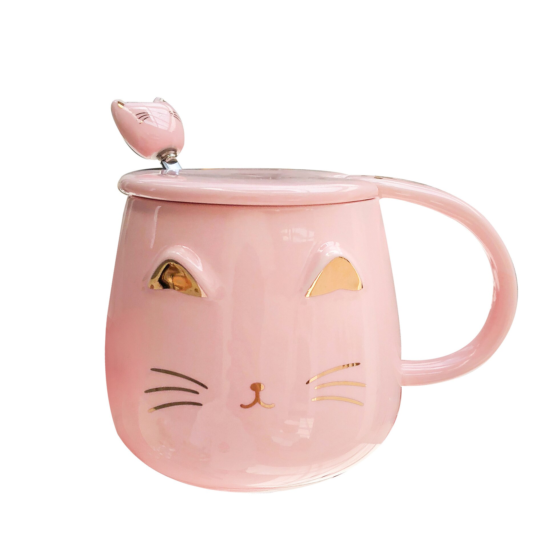 Ceramic Mugs Hand drawn golden cartoon cat coffe mug Drinkware Coffee Tea Cups Novelty milk cup
