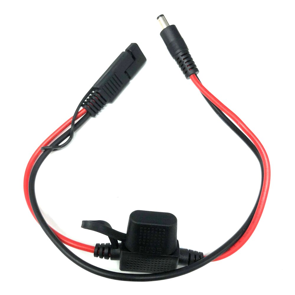 Sae til  dc5521 dc 5.5mm x 2.1mm coax 15 awg kabel motorsykkel varme klær adaptere 14 awg 30cm 5a sikring