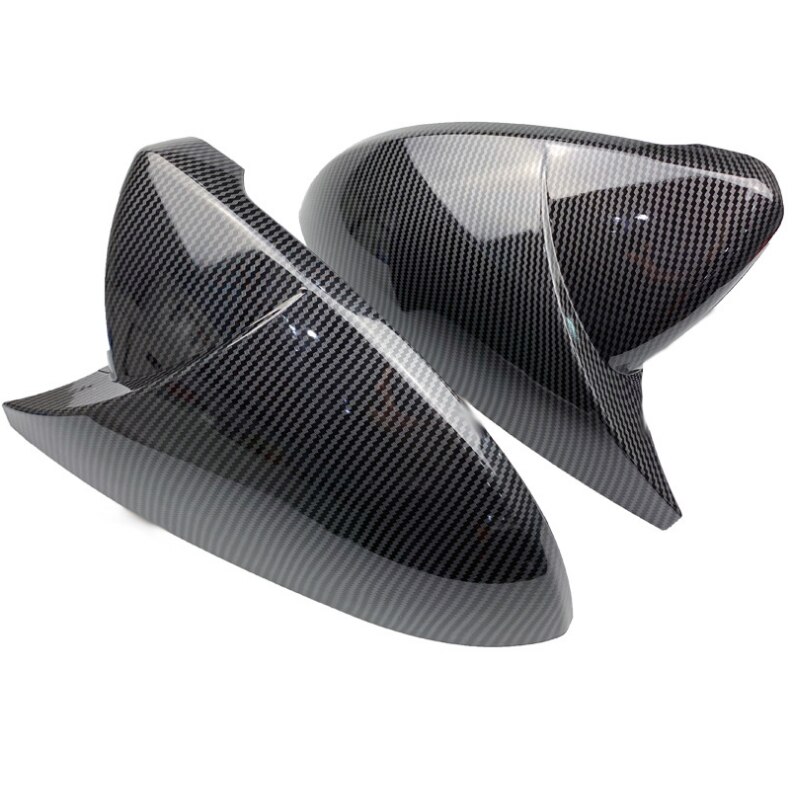Capa de espelho retrovisor, 2 peças, para vw golf mk7 7.5 gti 7 7r, capa, espelho, visual de carbono, preto brilhante, fosco, cromado: Carbon Look Black