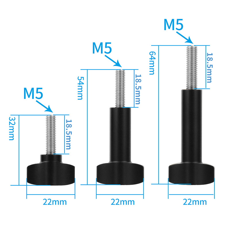 Alu mi num regulowany długi kciuk gałka nakrętka śruby M5 dla GoPro Hero 9 8 7 6 Max Sjcam Mi 4K dla Osmo Action Camera nurkowanie akcesoria
