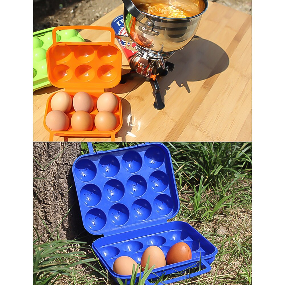 Outdoor Camping Tableware Portable Camping Picnic BBQ Egg Box Container Egg Storage Boxes Travel Kitchen Utensils Camping Gear