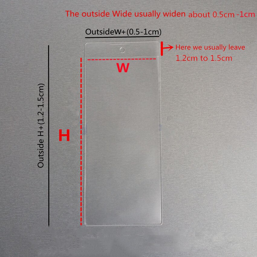 W6cm Plastic Price Signage PVC Cover Bags Card Tag Label Hanging Envelope Sleeve Protective Pocket Dull Matte Clear 100pcs