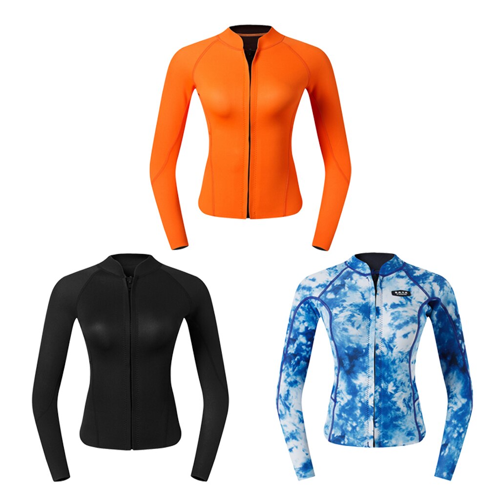 Women Wetsuit Top For Scuba Diving Snorkeling Surfing Kayaking Canoeing Women UV Sun Protection Long Sleeve Rash Guard