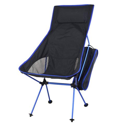 Ultralette sammenklappelig lejrstol strand letvægtsstol udendørs vandreture fiskeri sæde måne stol møbler: Himmelblå