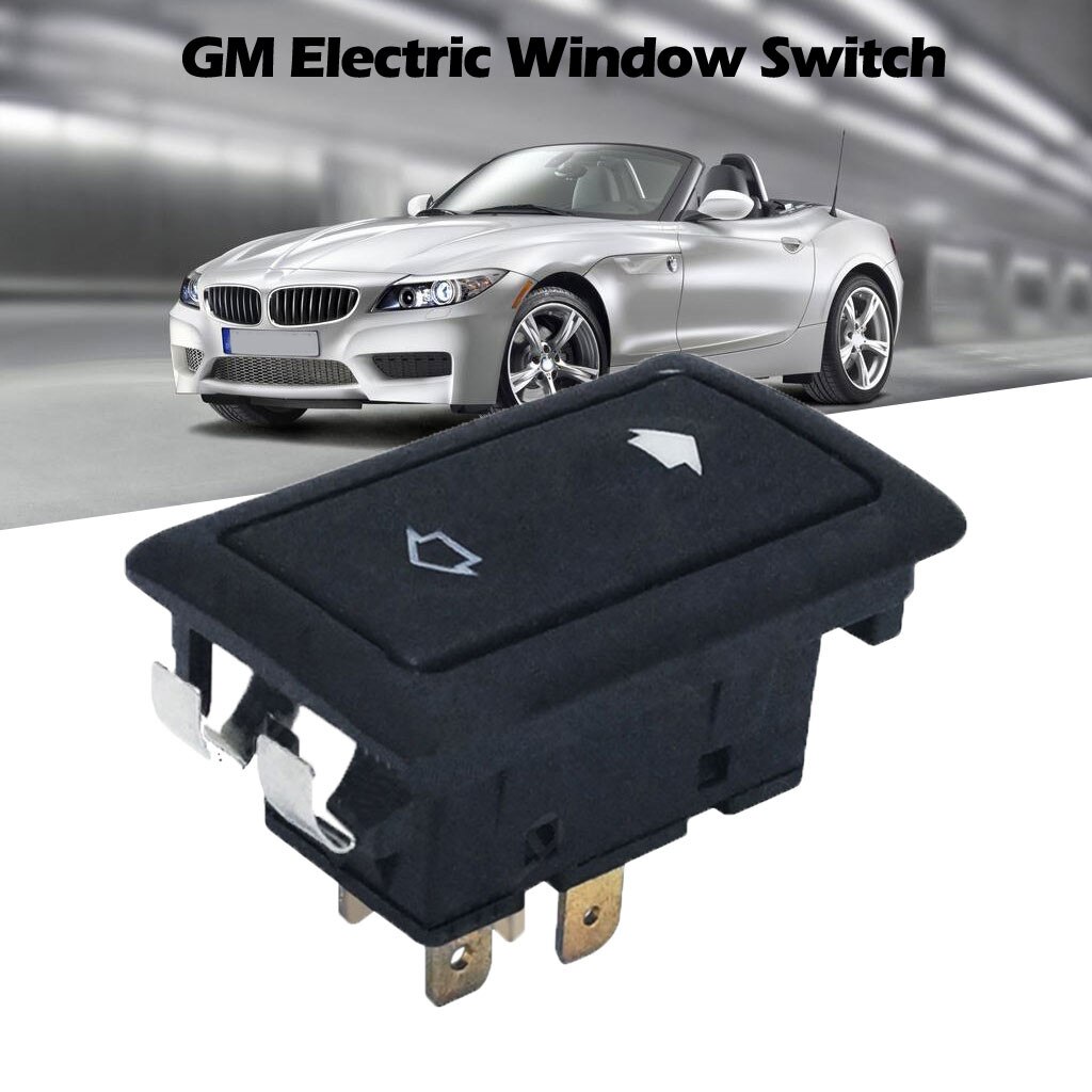 Window switch Universal 6Pin 10A-30A 12-24V Button Auto Power Controller Car Electric Window Switch Black Stickers