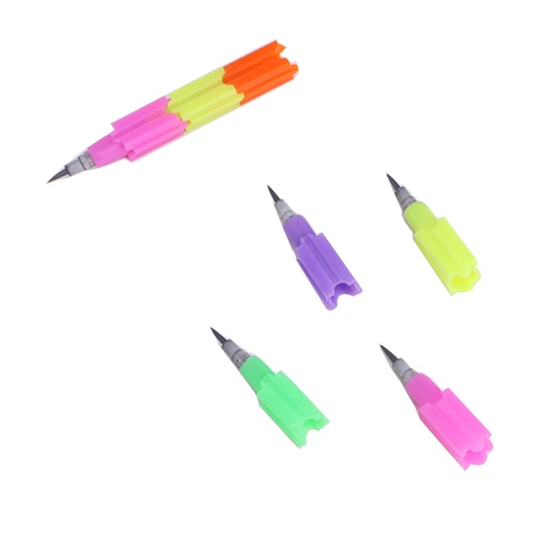 Kawaii block penna kontor skola multifunktion 8 färg färgglada staplare swap pennor 1 st