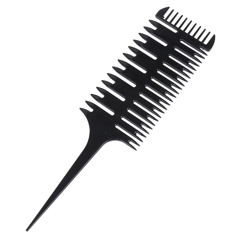 Weave Weaving Comb For Salon Use 3-Way Sectioning Highlight Comb Hair Dyeing Comb Hair Dye Styling Tool: BK